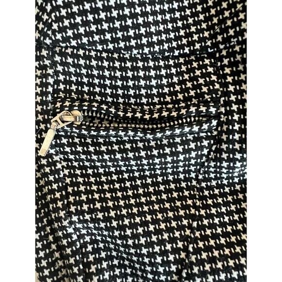 Avenue Black White Diamond Straight Leg Front Pockets Pull On Stretch Pants 16 - Picture 4 of 7